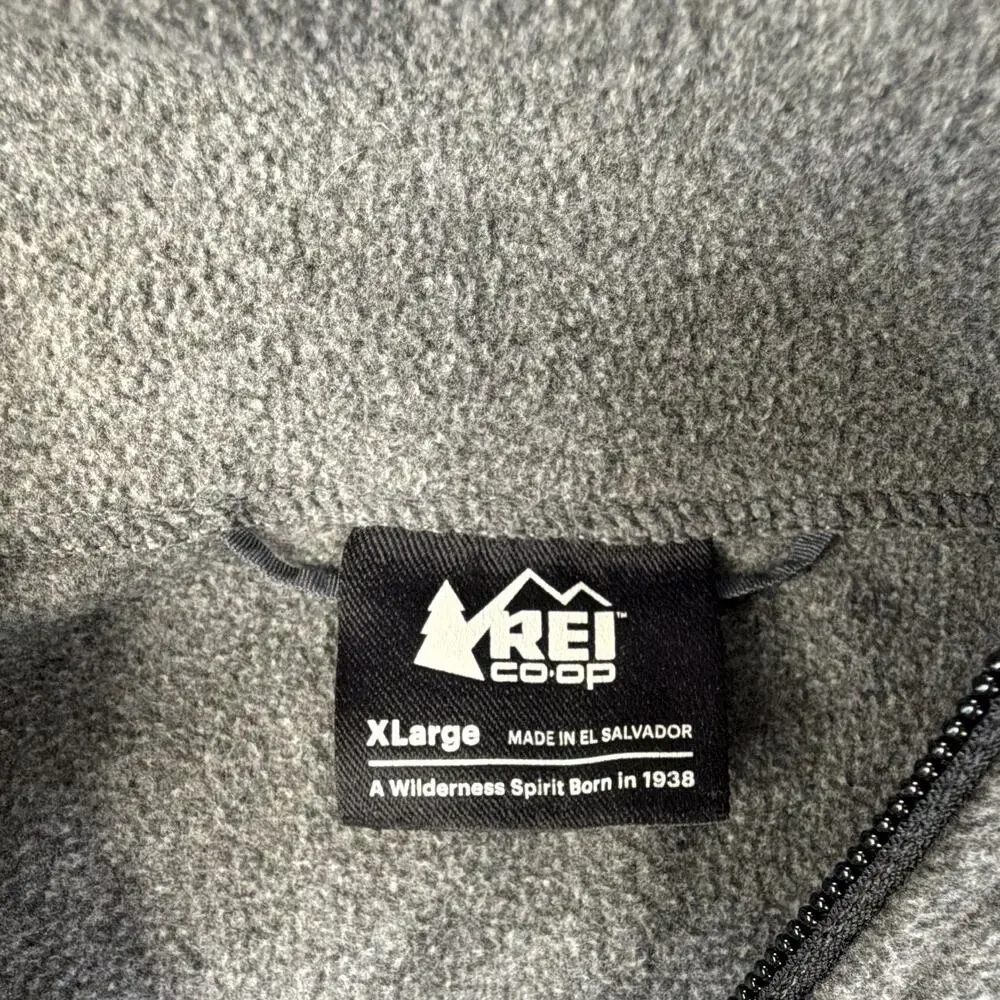 REI Co-op Mens Gray Full Zip Jacket Stand-Up Collar Zipped Pockets XL
